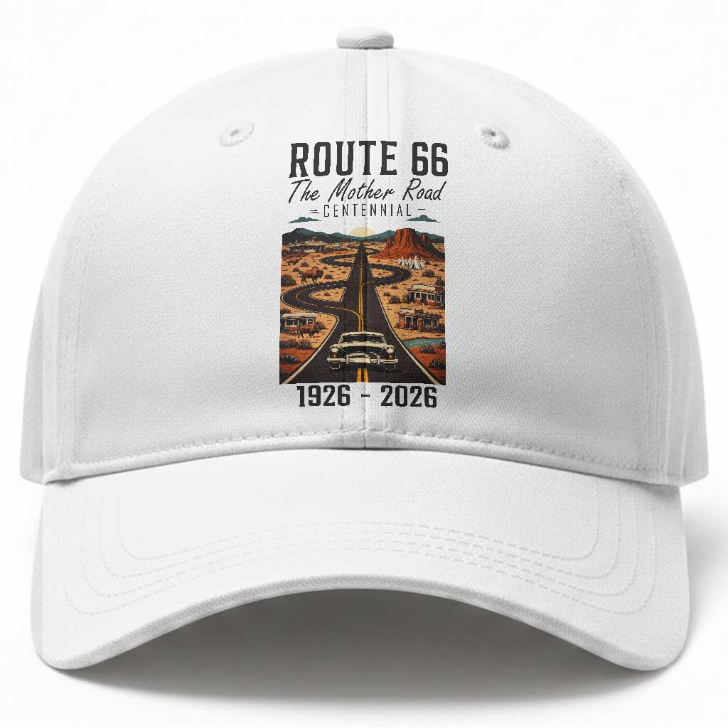 Route Highway 66 Mother Road Baseball Cap Vintage Distressed Road Trip Adventure