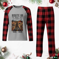 Route Highway 66 Mother Road Plaid Pajama Set Vintage Distressed Road Trip Adventure