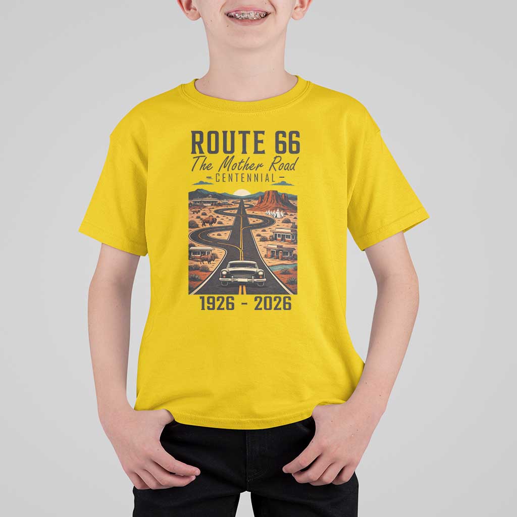 Route Highway 66 Mother Road T Shirt For Kid Vintage Distressed Road Trip Adventure