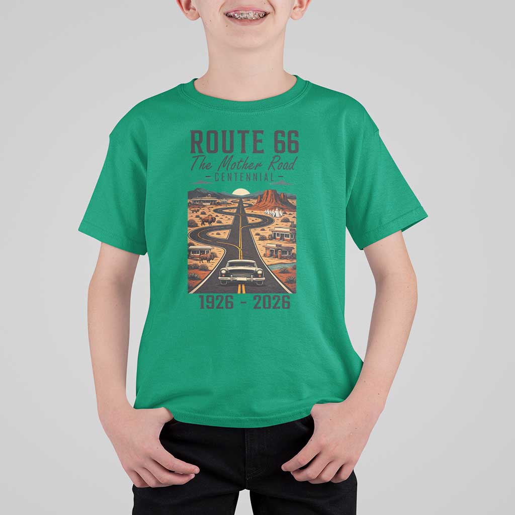 Route Highway 66 Mother Road T Shirt For Kid Vintage Distressed Road Trip Adventure