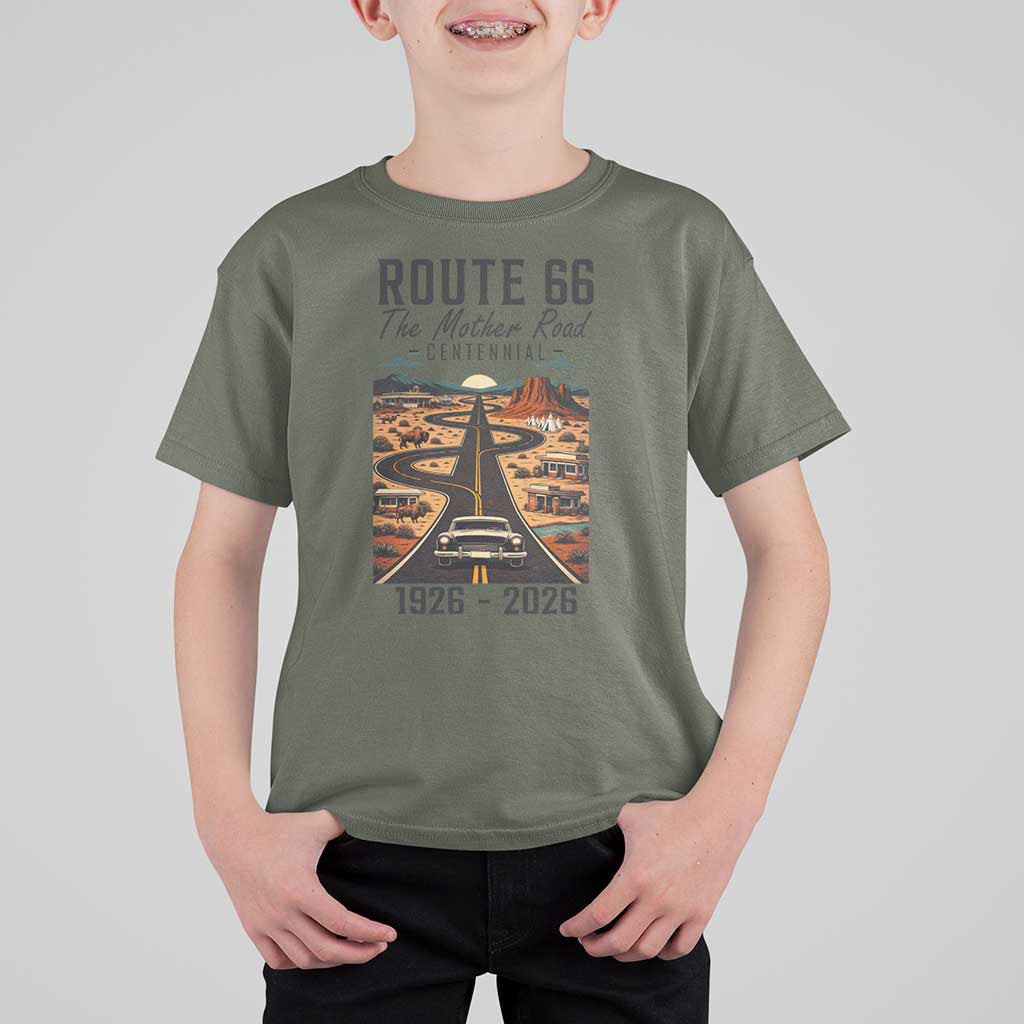 Route Highway 66 Mother Road T Shirt For Kid Vintage Distressed Road Trip Adventure