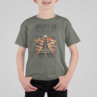 Route Highway 66 Mother Road T Shirt For Kid Vintage Distressed Road Trip Adventure