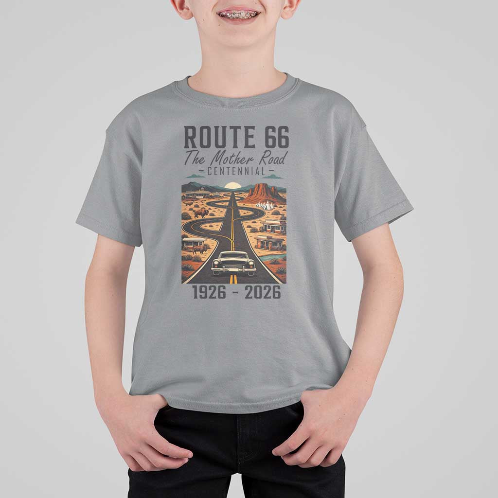 Route Highway 66 Mother Road T Shirt For Kid Vintage Distressed Road Trip Adventure