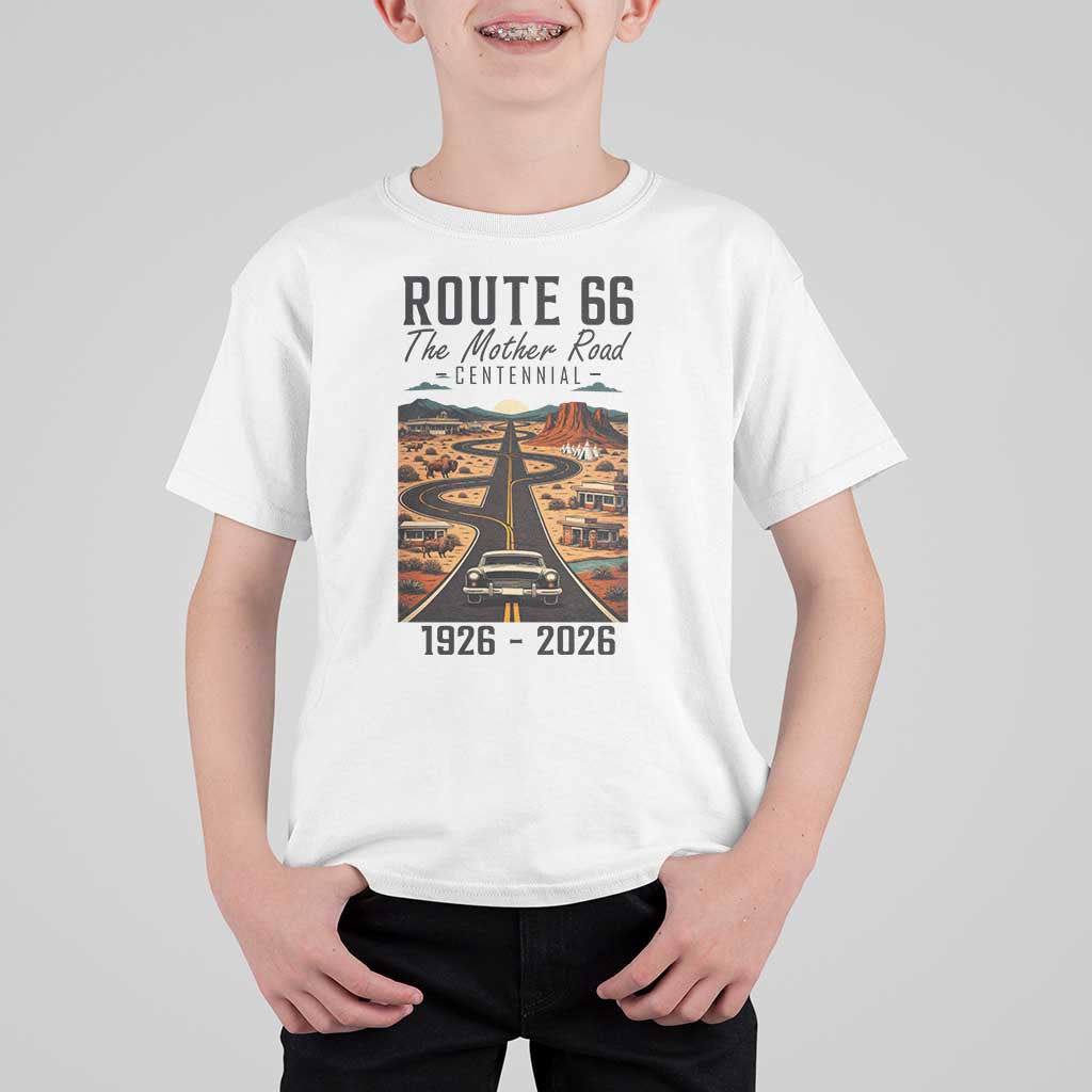 Route Highway 66 Mother Road T Shirt For Kid Vintage Distressed Road Trip Adventure