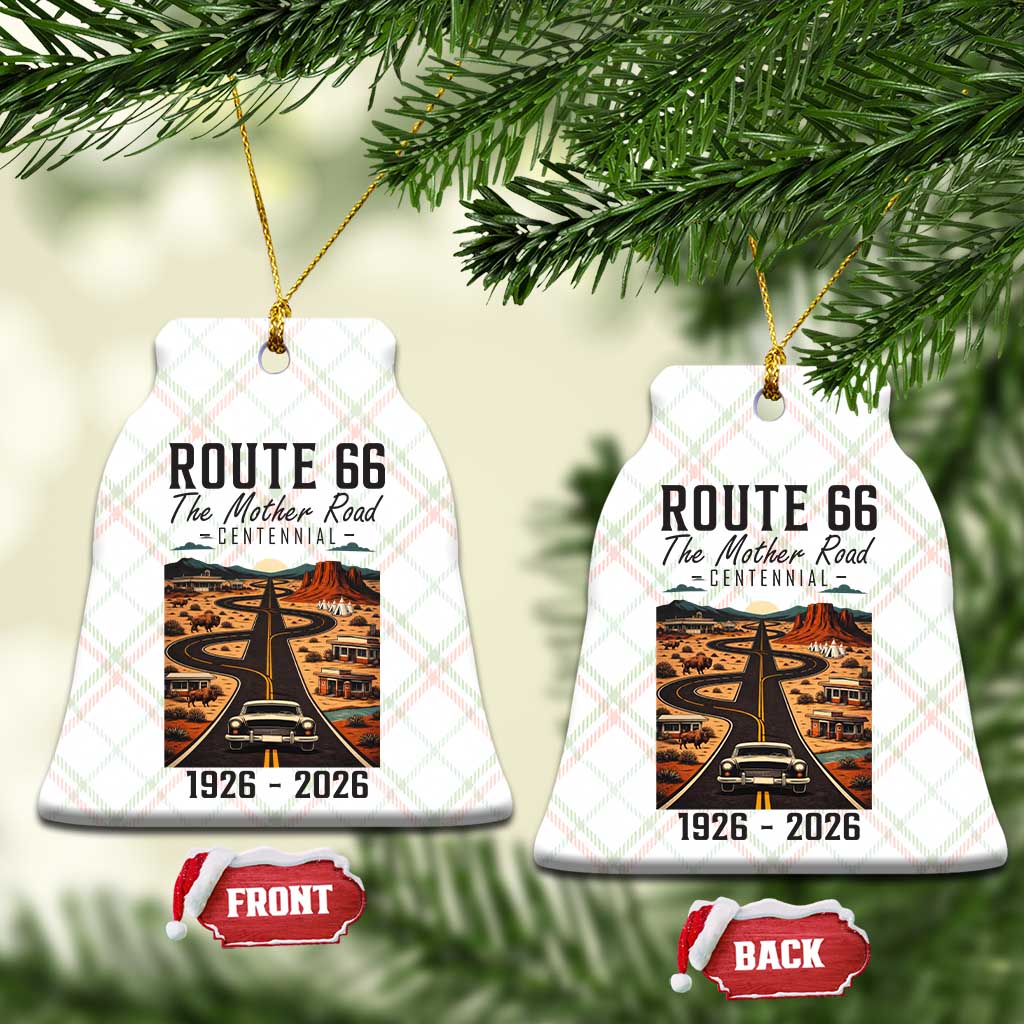 Route Highway 66 Mother Road Ceramic Ornament Vintage Distressed Road Trip Adventure