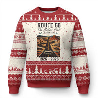 Route Highway 66 Mother Road Ugly Christmas Sweater Vintage Distressed Road Trip Adventure