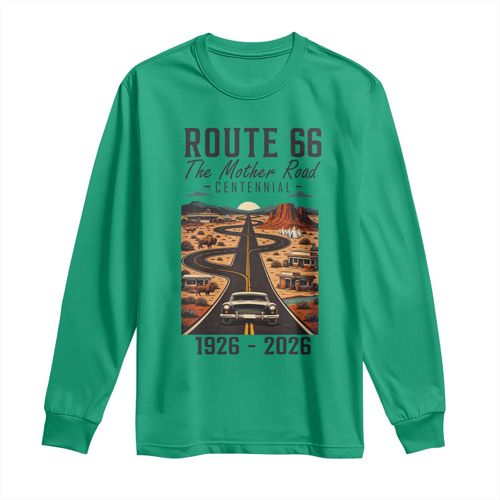 Route Highway 66 Mother Road Long Sleeve Shirt Vintage Distressed Road Trip Adventure