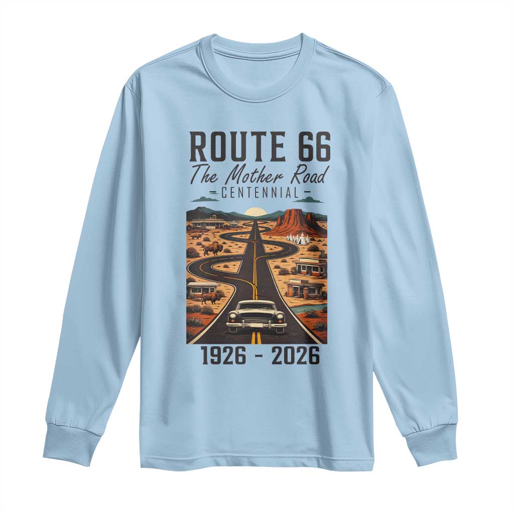 Route Highway 66 Mother Road Long Sleeve Shirt Vintage Distressed Road Trip Adventure