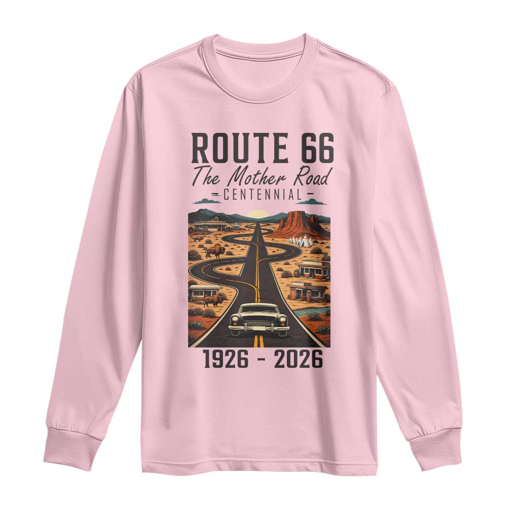 Route Highway 66 Mother Road Long Sleeve Shirt Vintage Distressed Road Trip Adventure