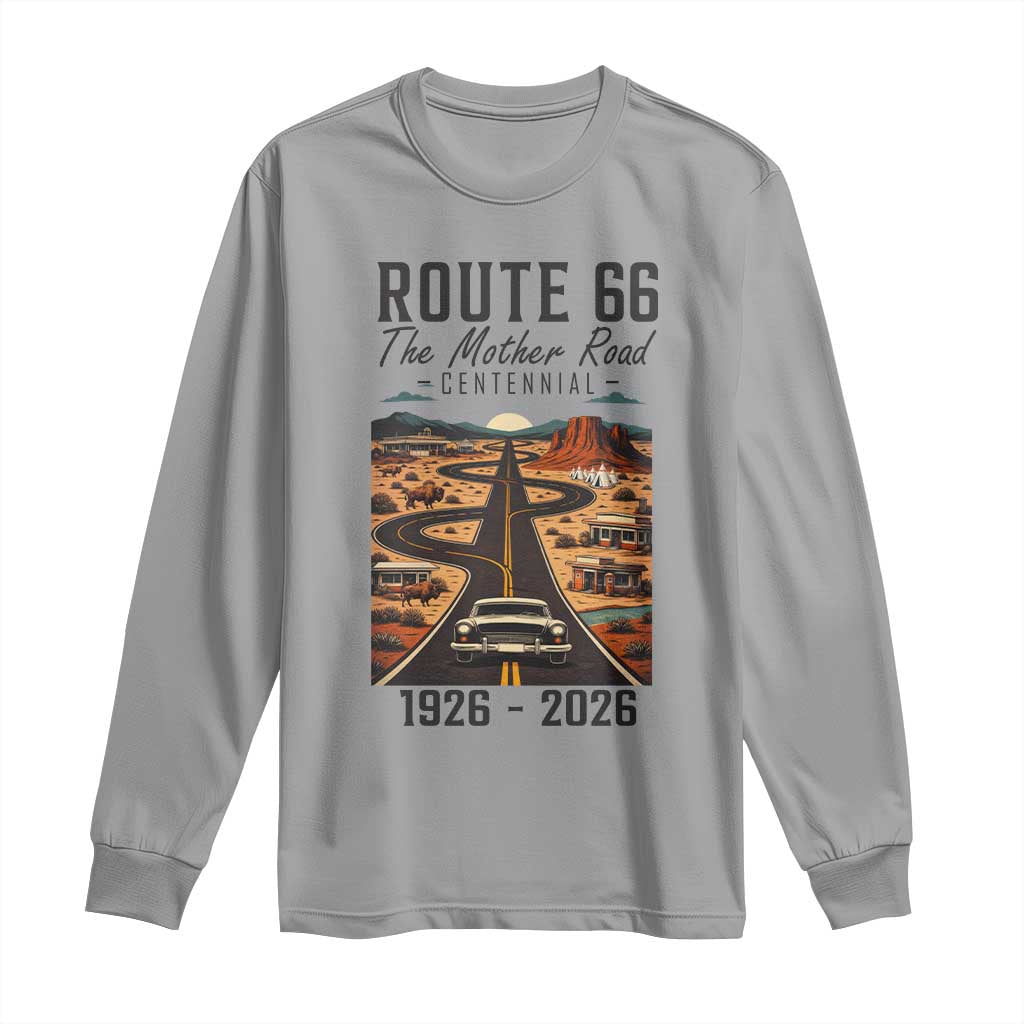 Route Highway 66 Mother Road Long Sleeve Shirt Vintage Distressed Road Trip Adventure