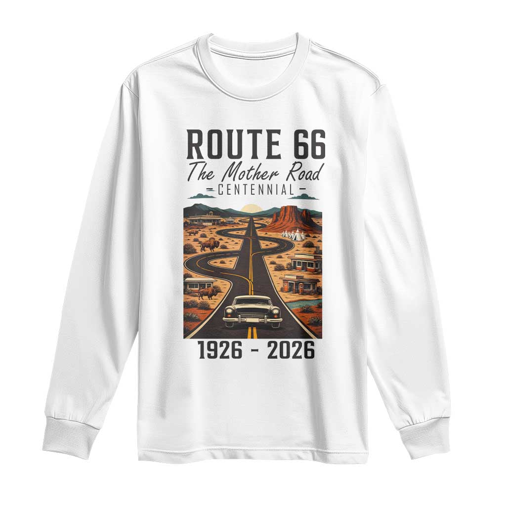 Route Highway 66 Mother Road Long Sleeve Shirt Vintage Distressed Road Trip Adventure