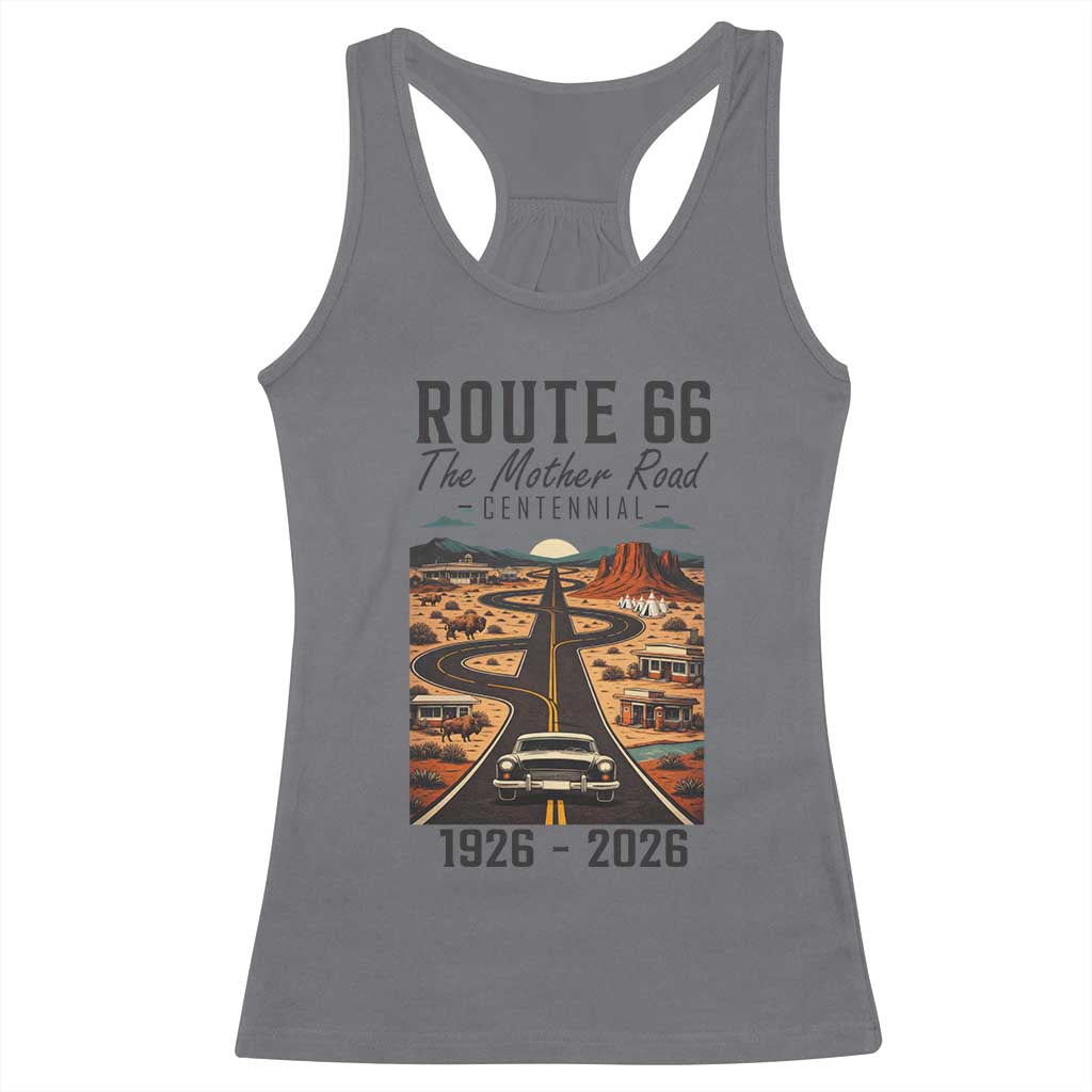 Route Highway 66 Mother Road Racerback Tank Top Vintage Distressed Road Trip Adventure