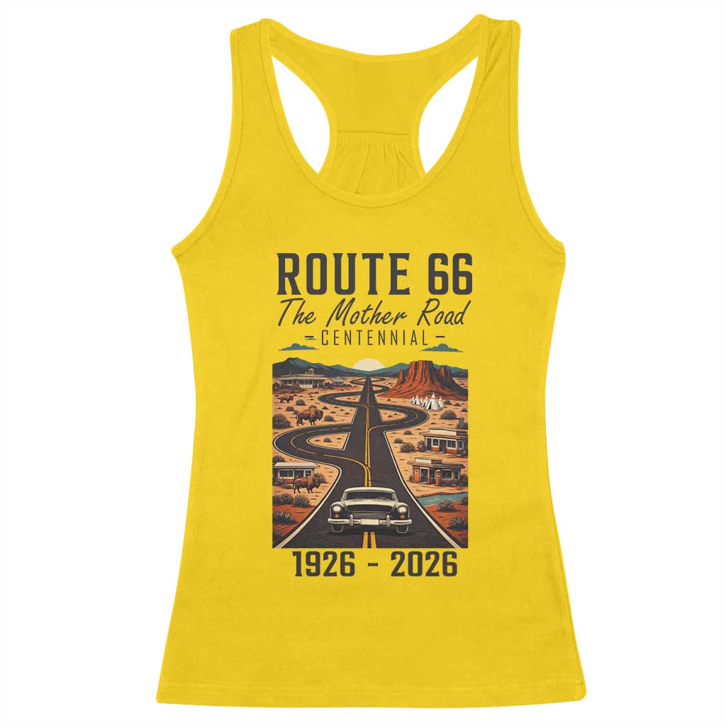 Route Highway 66 Mother Road Racerback Tank Top Vintage Distressed Road Trip Adventure