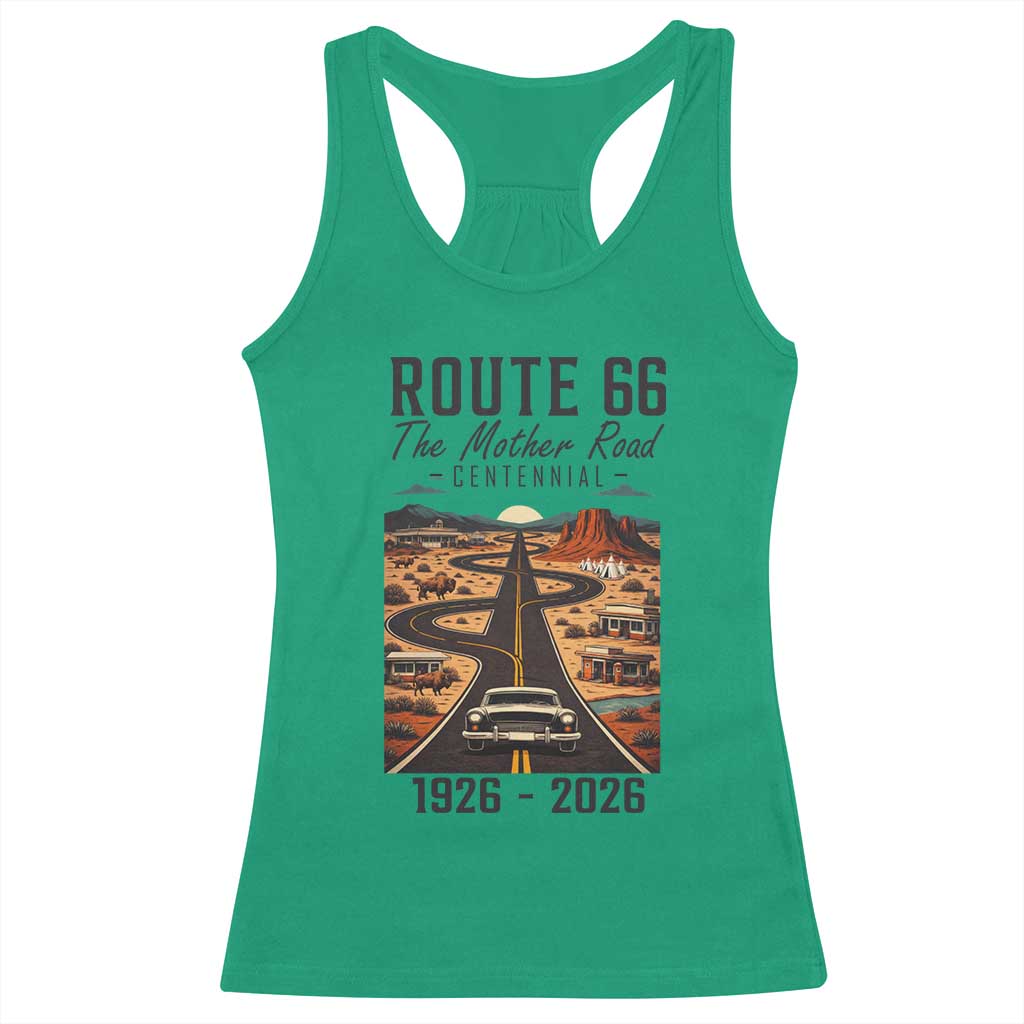 Route Highway 66 Mother Road Racerback Tank Top Vintage Distressed Road Trip Adventure
