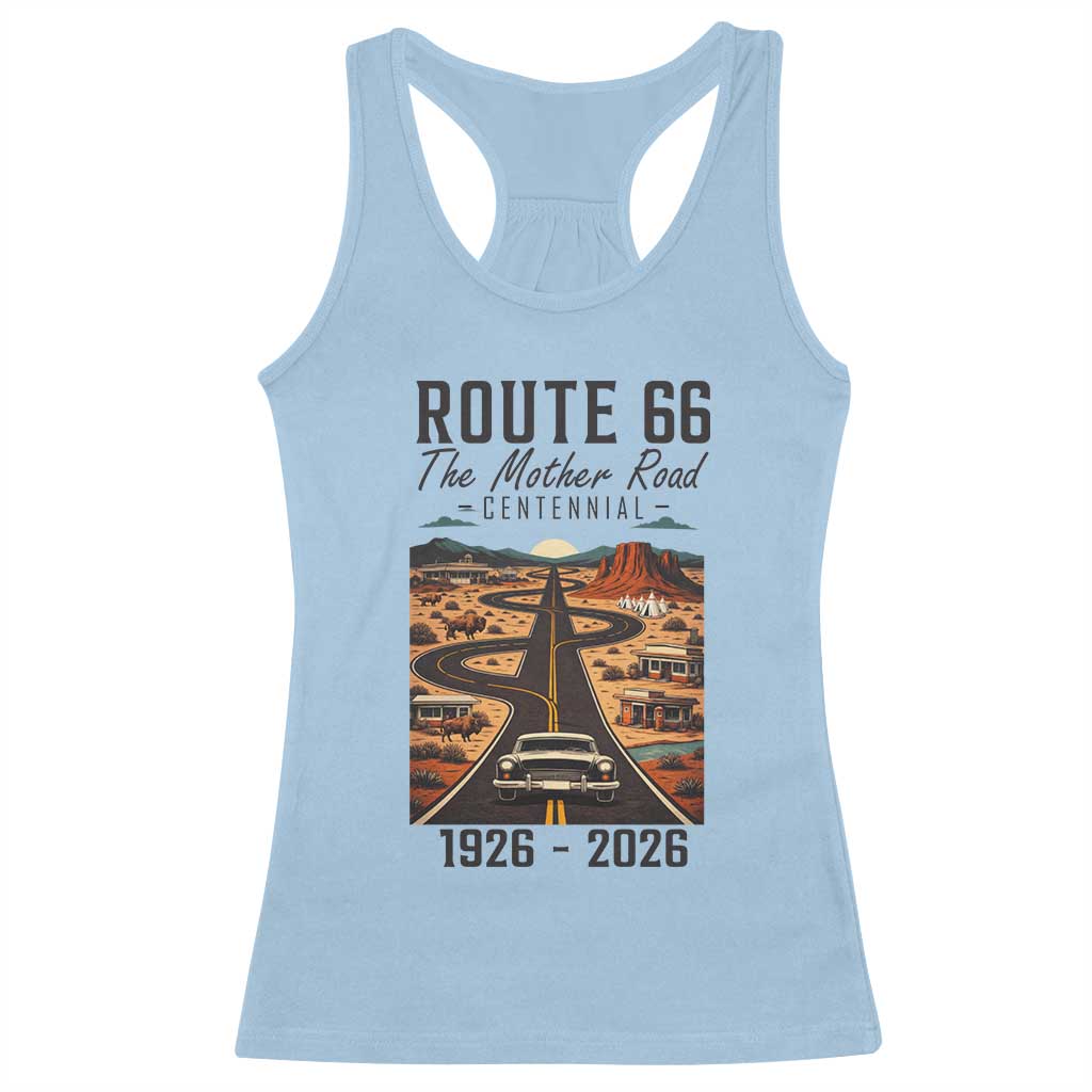 Route Highway 66 Mother Road Racerback Tank Top Vintage Distressed Road Trip Adventure