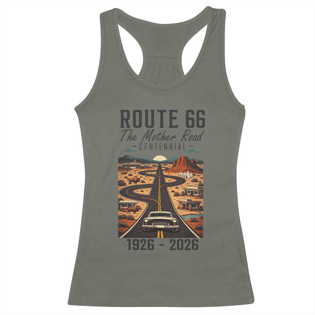 Route Highway 66 Mother Road Racerback Tank Top Vintage Distressed Road Trip Adventure