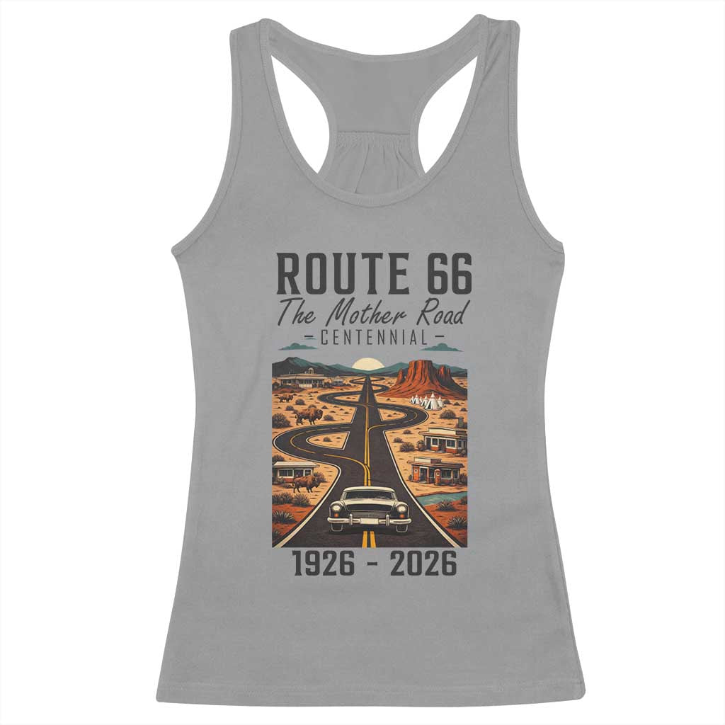 Route Highway 66 Mother Road Racerback Tank Top Vintage Distressed Road Trip Adventure