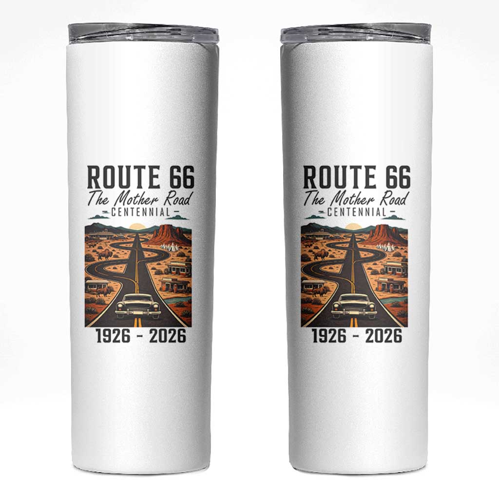 Route Highway 66 Mother Road Skinny Tumbler Vintage Distressed Road Trip Adventure