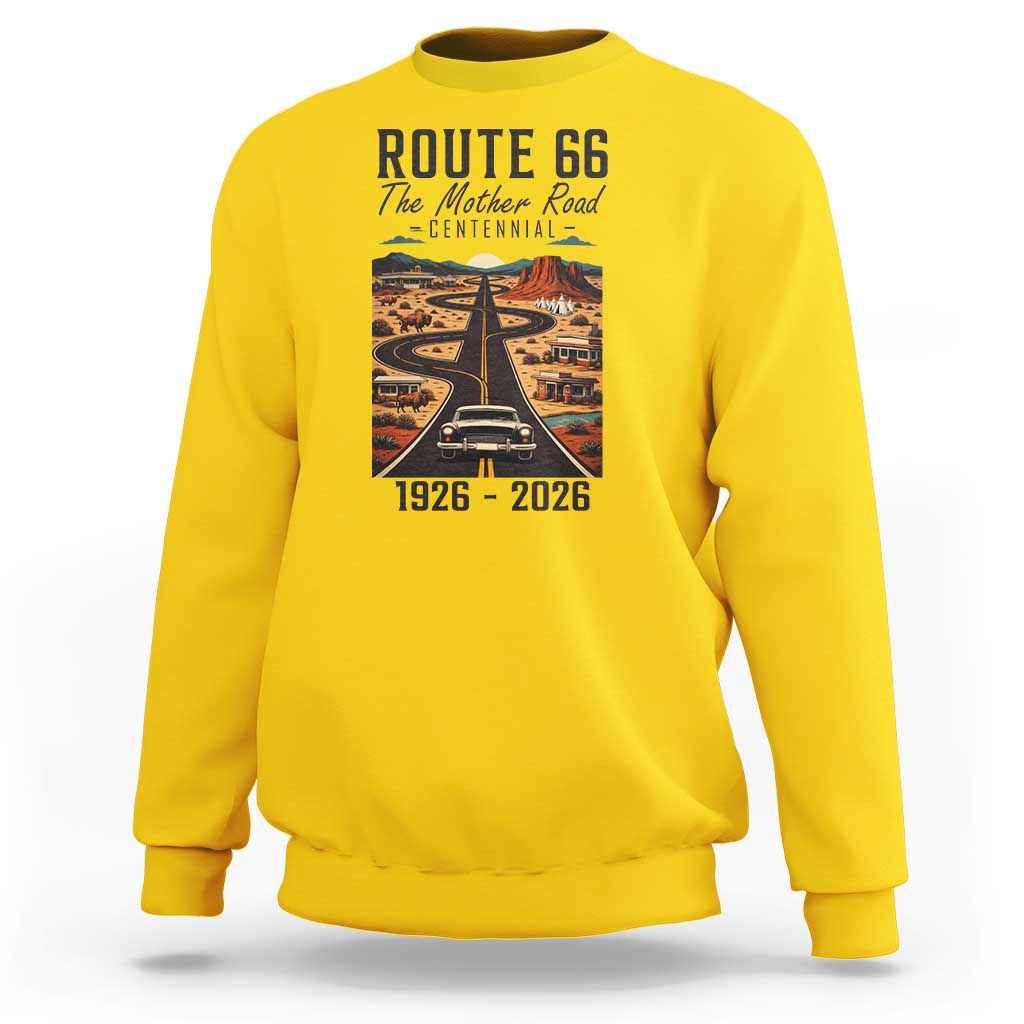 Route Highway 66 Mother Road Sweatshirt Vintage Distressed Road Trip Adventure