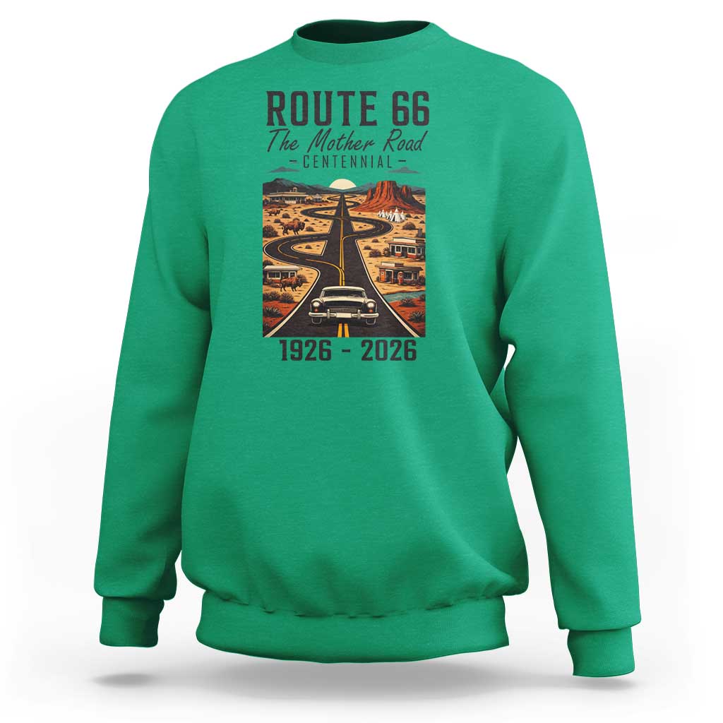 Route Highway 66 Mother Road Sweatshirt Vintage Distressed Road Trip Adventure