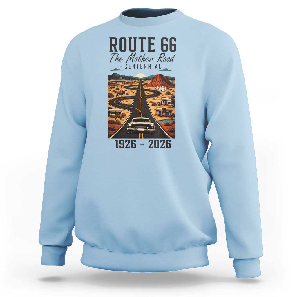 Route Highway 66 Mother Road Sweatshirt Vintage Distressed Road Trip Adventure