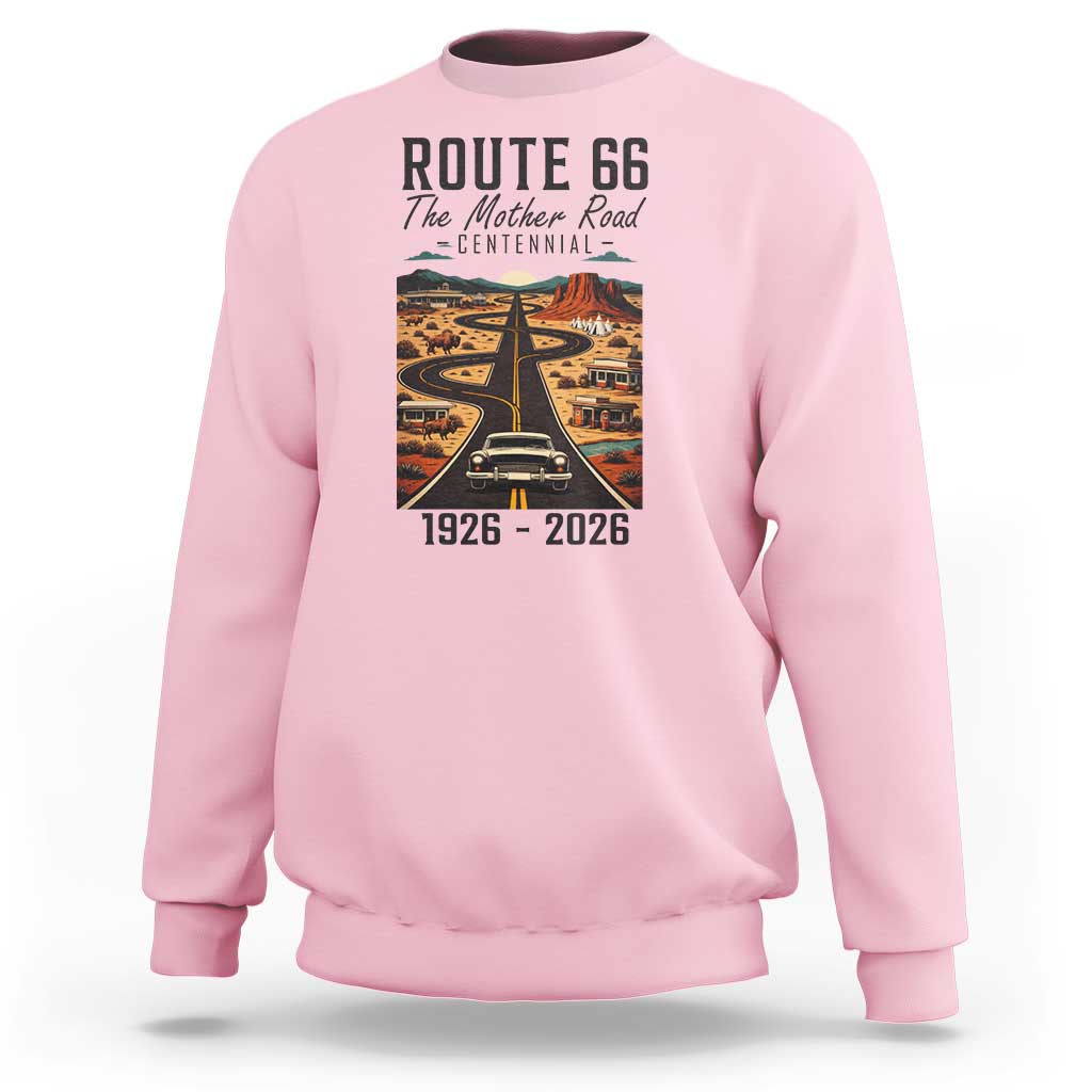 Route Highway 66 Mother Road Sweatshirt Vintage Distressed Road Trip Adventure