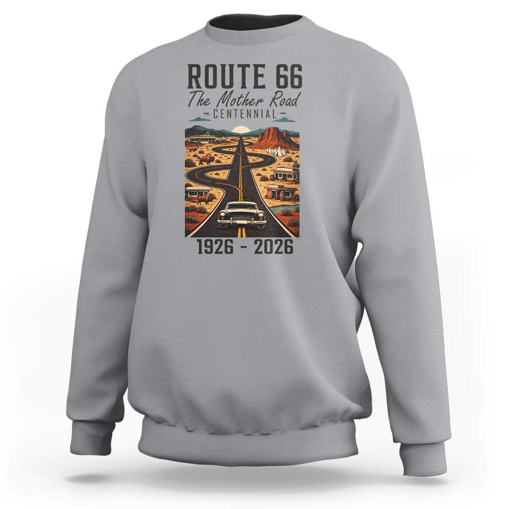 Route Highway 66 Mother Road Sweatshirt Vintage Distressed Road Trip Adventure