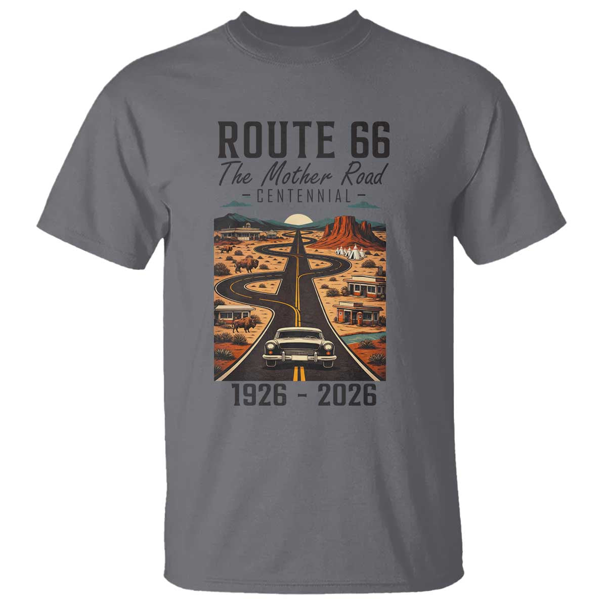 Route Highway 66 Mother Road T Shirt Vintage Distressed Road Trip Adventure