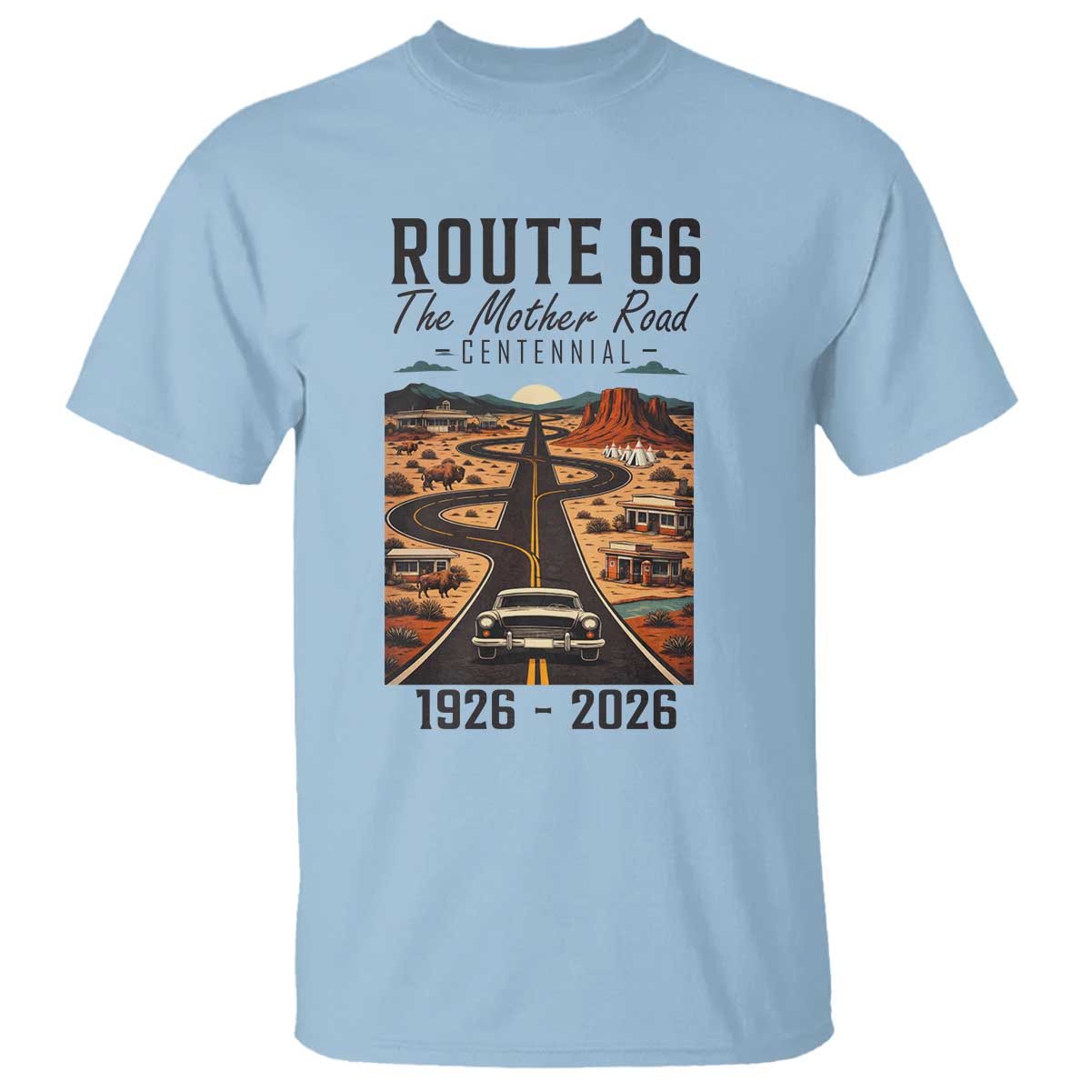 Route Highway 66 Mother Road T Shirt Vintage Distressed Road Trip Adventure