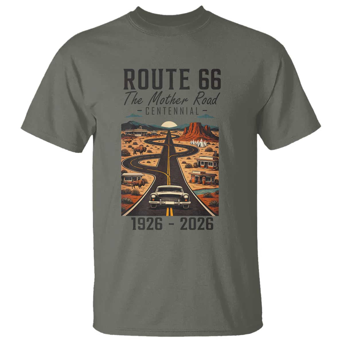 Route Highway 66 Mother Road T Shirt Vintage Distressed Road Trip Adventure