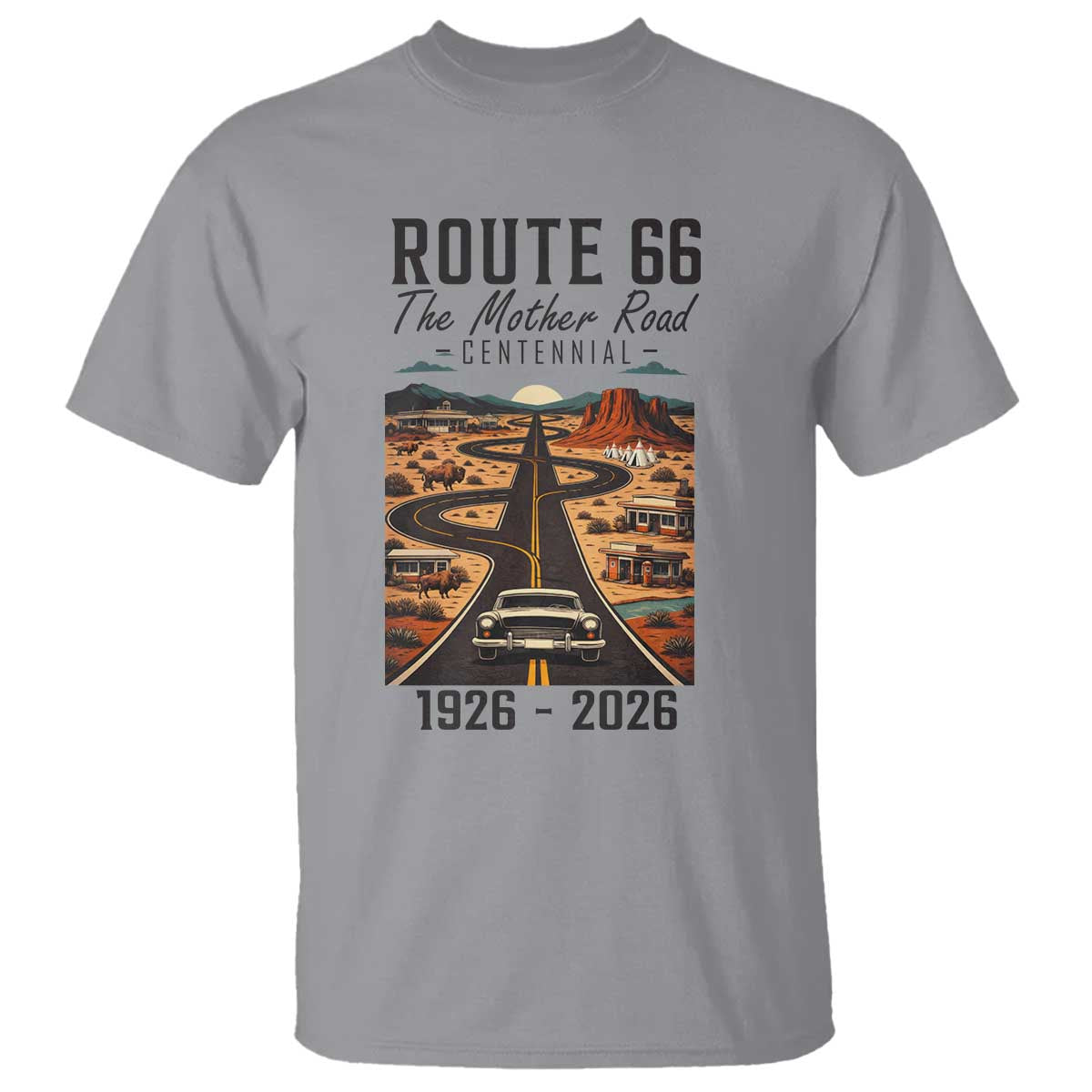 Route Highway 66 Mother Road T Shirt Vintage Distressed Road Trip Adventure