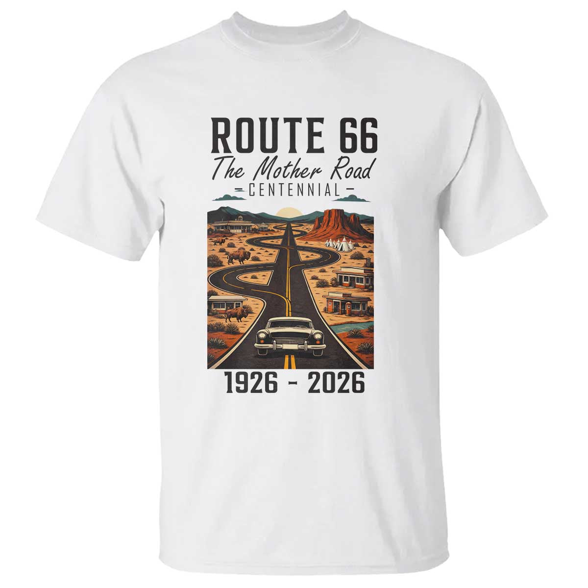 Route Highway 66 Mother Road T Shirt Vintage Distressed Road Trip Adventure