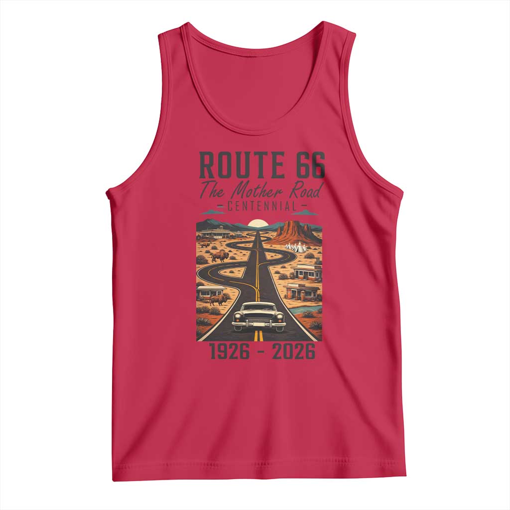 Route Highway 66 Mother Road Tank Top Vintage Distressed Road Trip Adventure