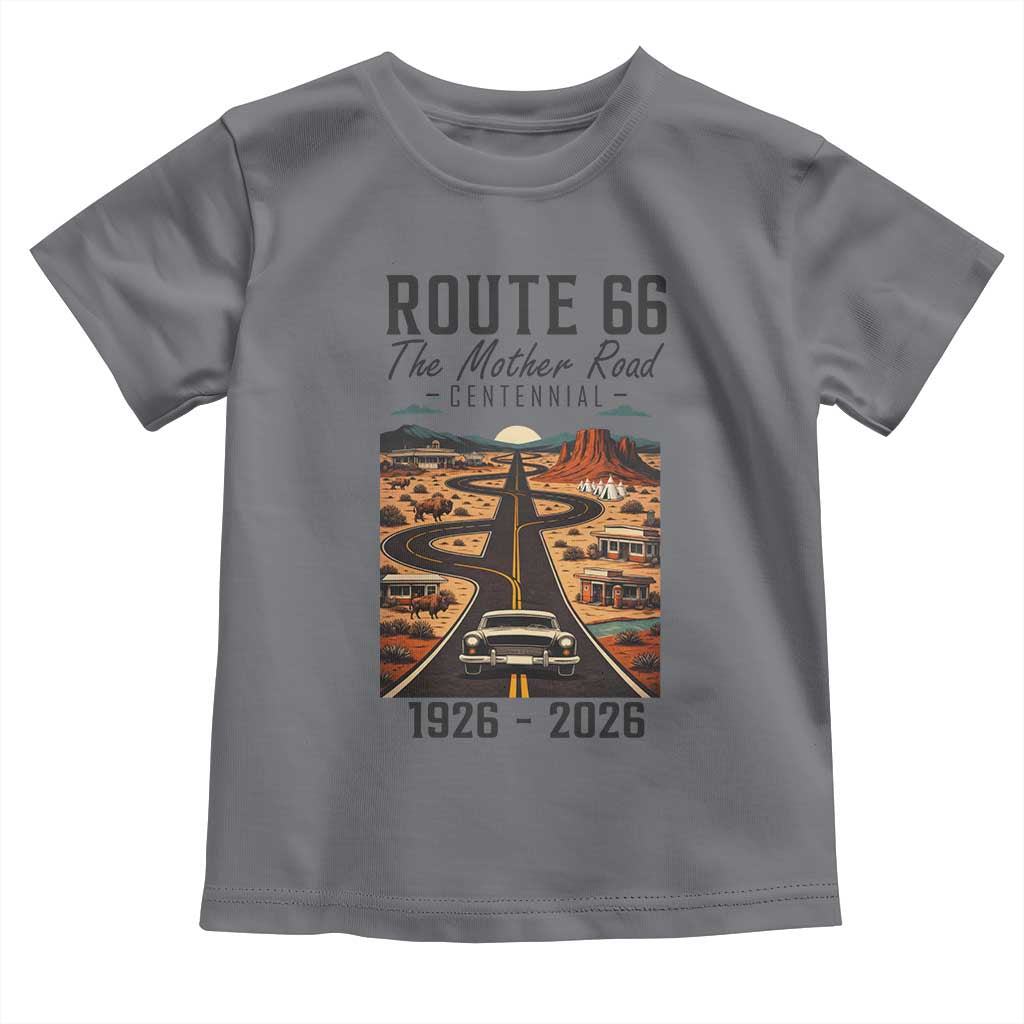 Route Highway 66 Mother Road Toddler T Shirt Vintage Distressed Road Trip Adventure