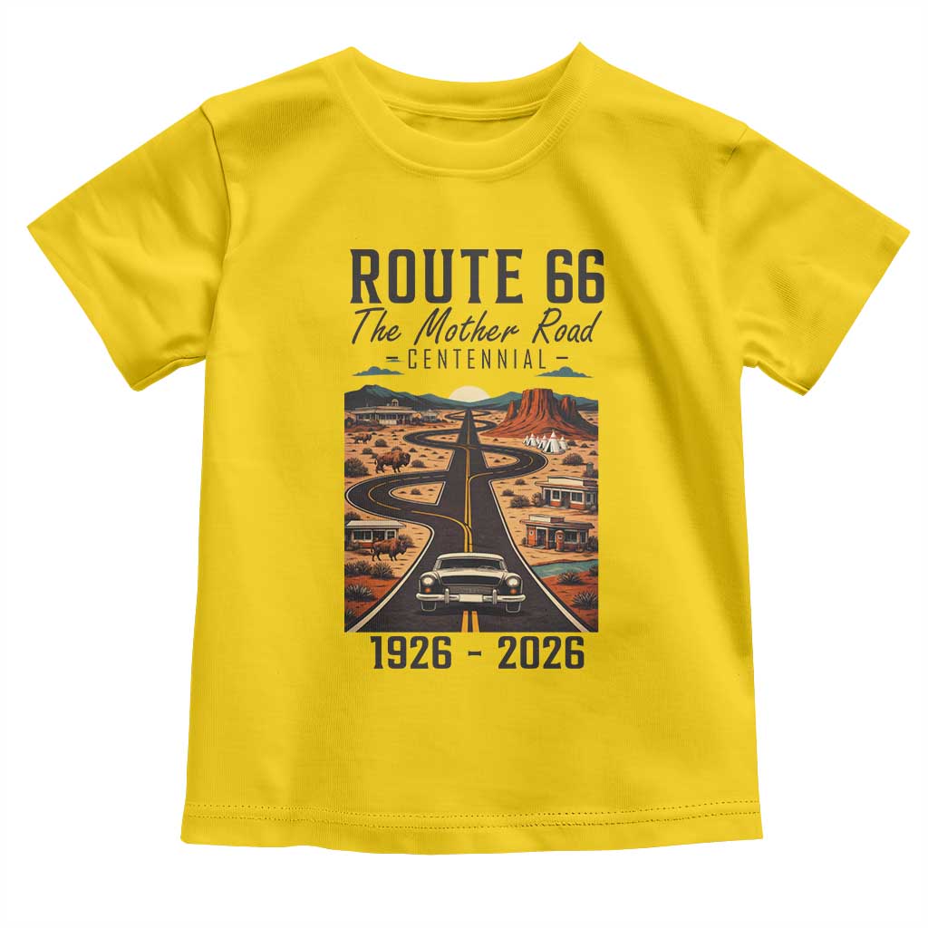 Route Highway 66 Mother Road Toddler T Shirt Vintage Distressed Road Trip Adventure