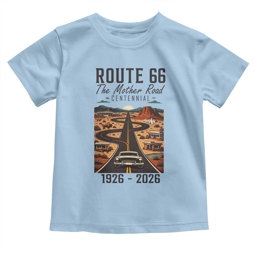 Route Highway 66 Mother Road Toddler T Shirt Vintage Distressed Road Trip Adventure