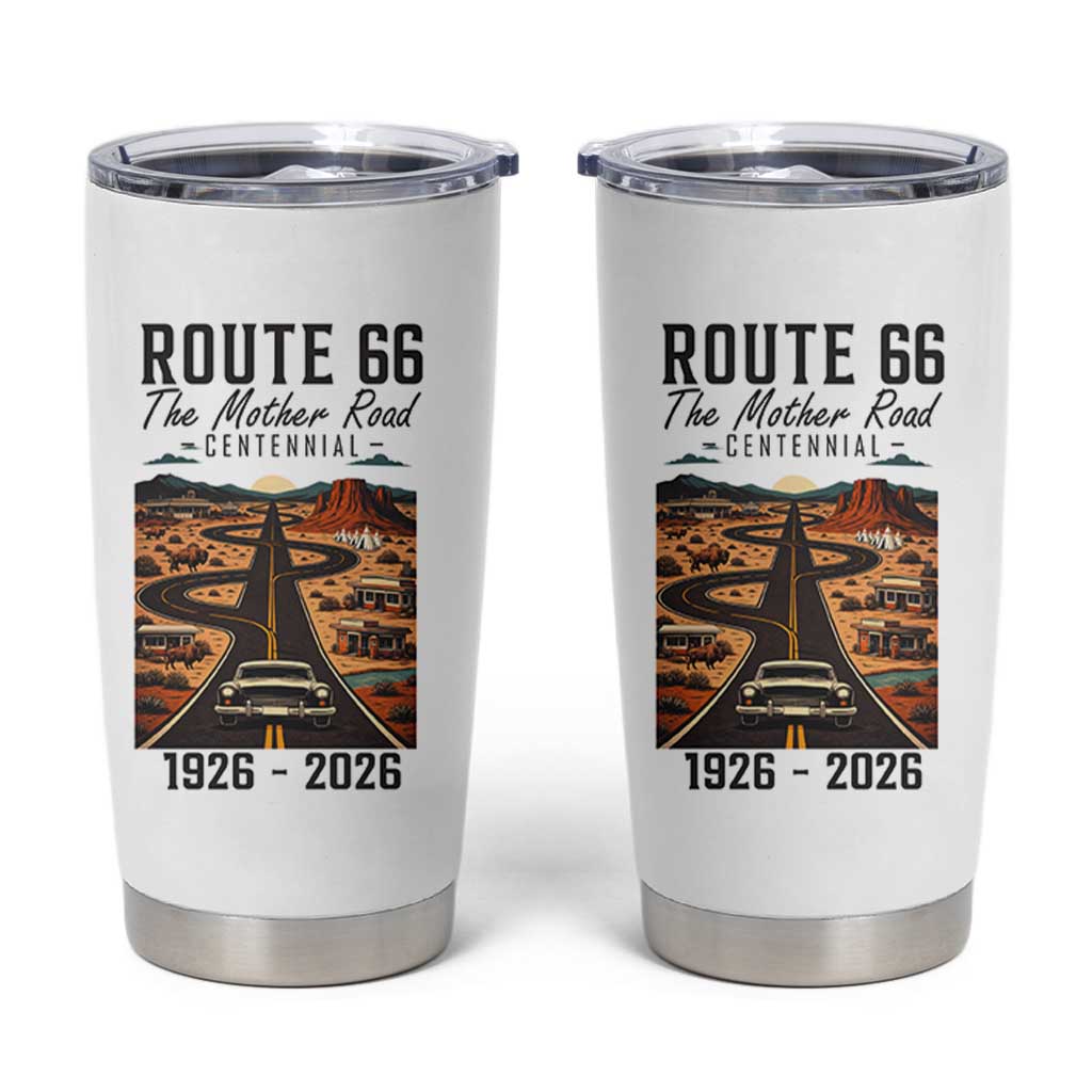 Route Highway 66 Mother Road Tumbler Cup Vintage Distressed Road Trip Adventure