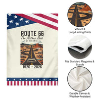 Route Highway 66 Mother Road Garden Flag Vintage Distressed Road Trip Adventure