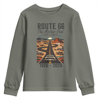 Route Highway 66 Mother Road Youth Sweatshirt Vintage Distressed Road Trip Adventure