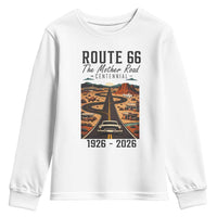 Route Highway 66 Mother Road Youth Sweatshirt Vintage Distressed Road Trip Adventure