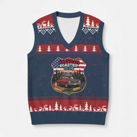 Route Highway 66 V-Neck Knit Sweater Vest Vintage American Roadtrip Club Road Trip