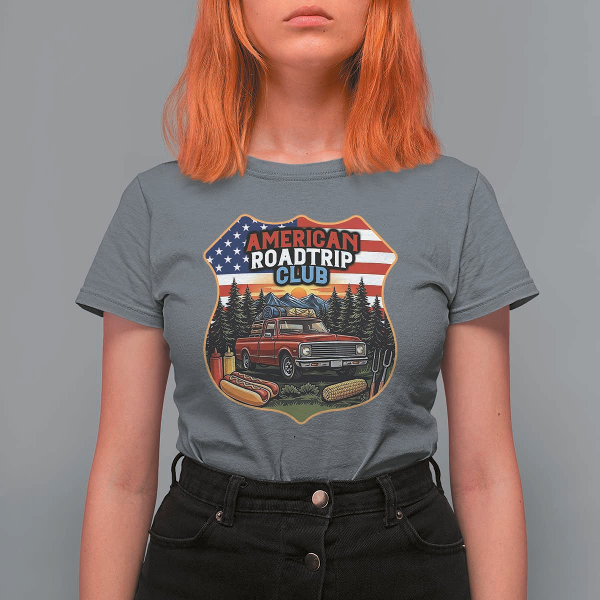 Route Highway 66 T Shirt For Women Vintage American Roadtrip Club Road Trip