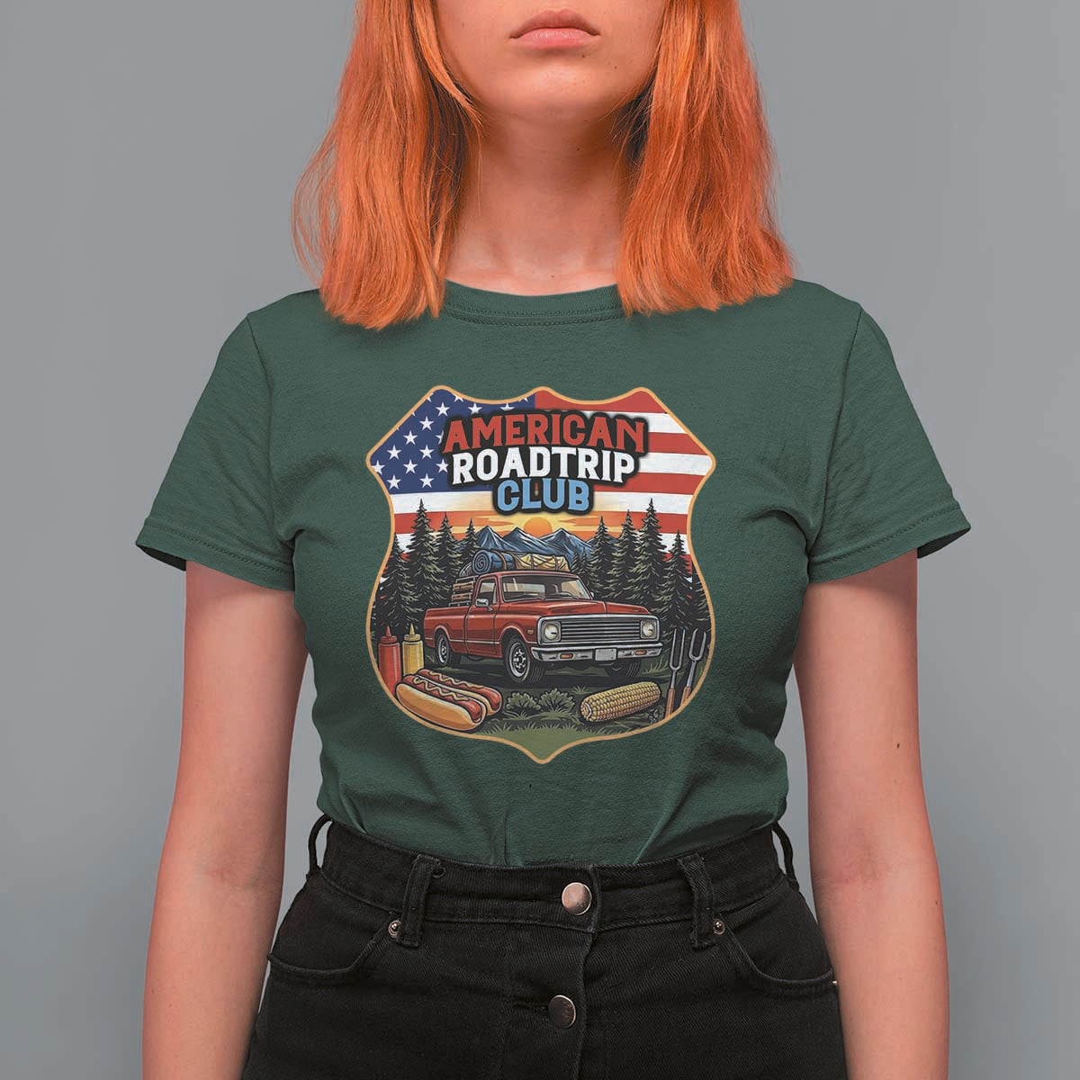 Route Highway 66 T Shirt For Women Vintage American Roadtrip Club Road Trip