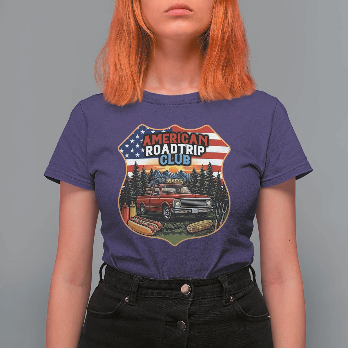Route Highway 66 T Shirt For Women Vintage American Roadtrip Club Road Trip