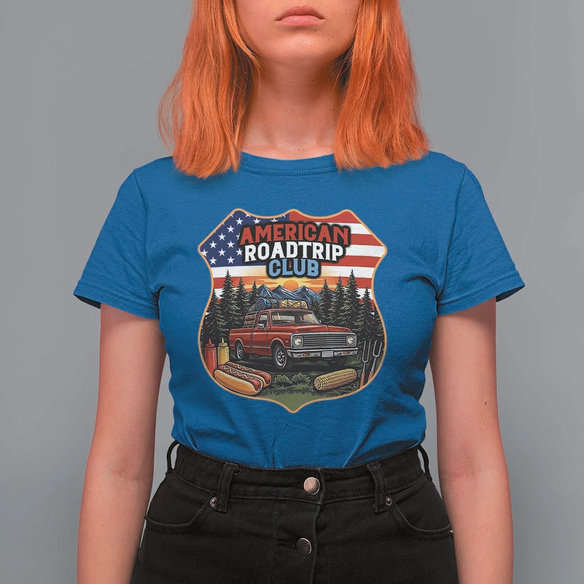Route Highway 66 T Shirt For Women Vintage American Roadtrip Club Road Trip