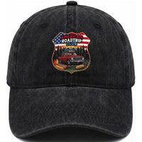 Route Highway 66 Washed Cotton Baseball Cap Vintage American Roadtrip Club Road Trip