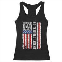 Husband Dad Grandpa 80 Year Old Legend Racerback Tank Top American Flag Birthday Gift