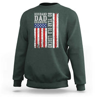 Husband Dad Grandpa 80 Year Old Legend Sweatshirt American Flag Birthday Gift