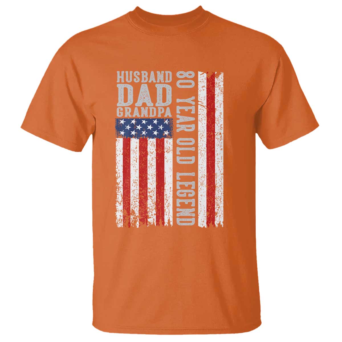 Husband Dad Grandpa 80 Year Old Legend T Shirt American Flag Birthday Gift