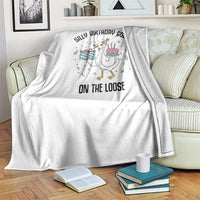 Funny Silly Goose On The Loose Throw Blanket Birthday Party Gift